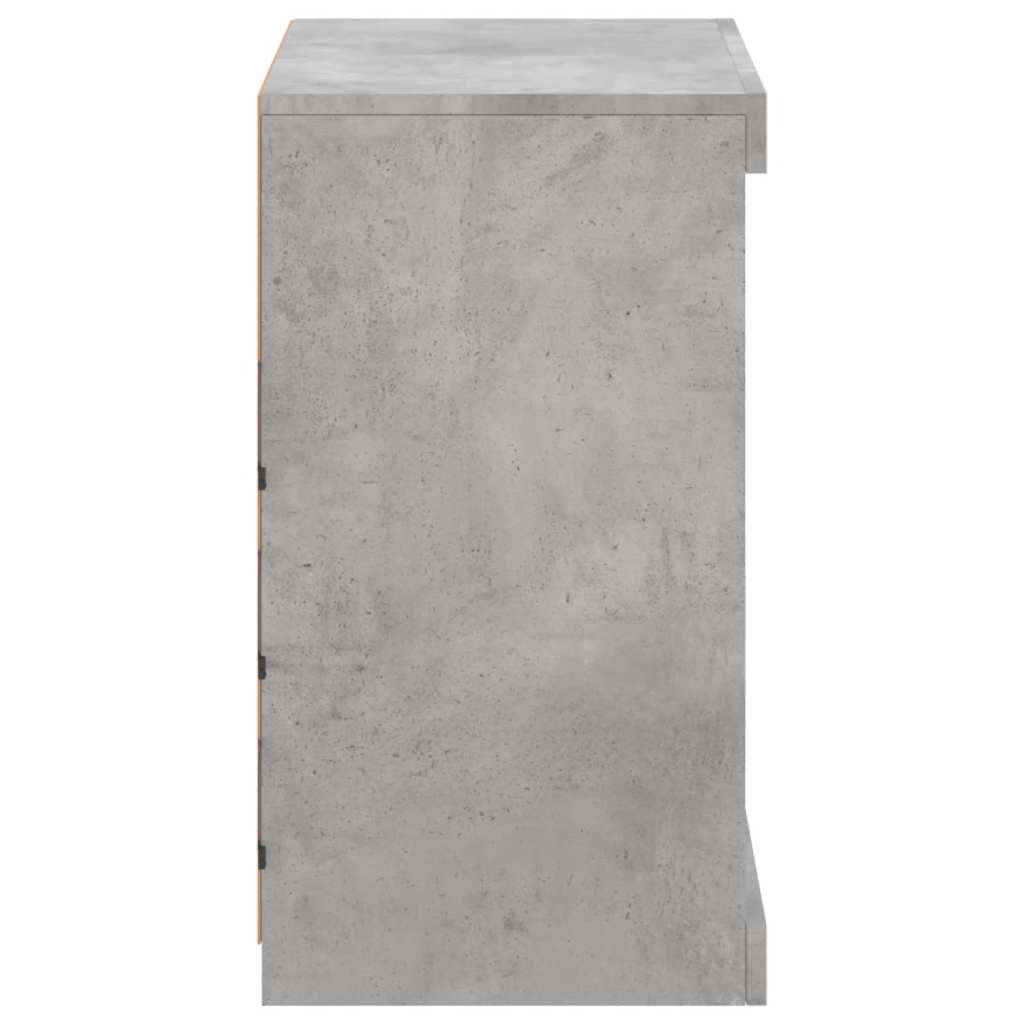 skænk med LED-lys 60,5x37x67 cm betongrå