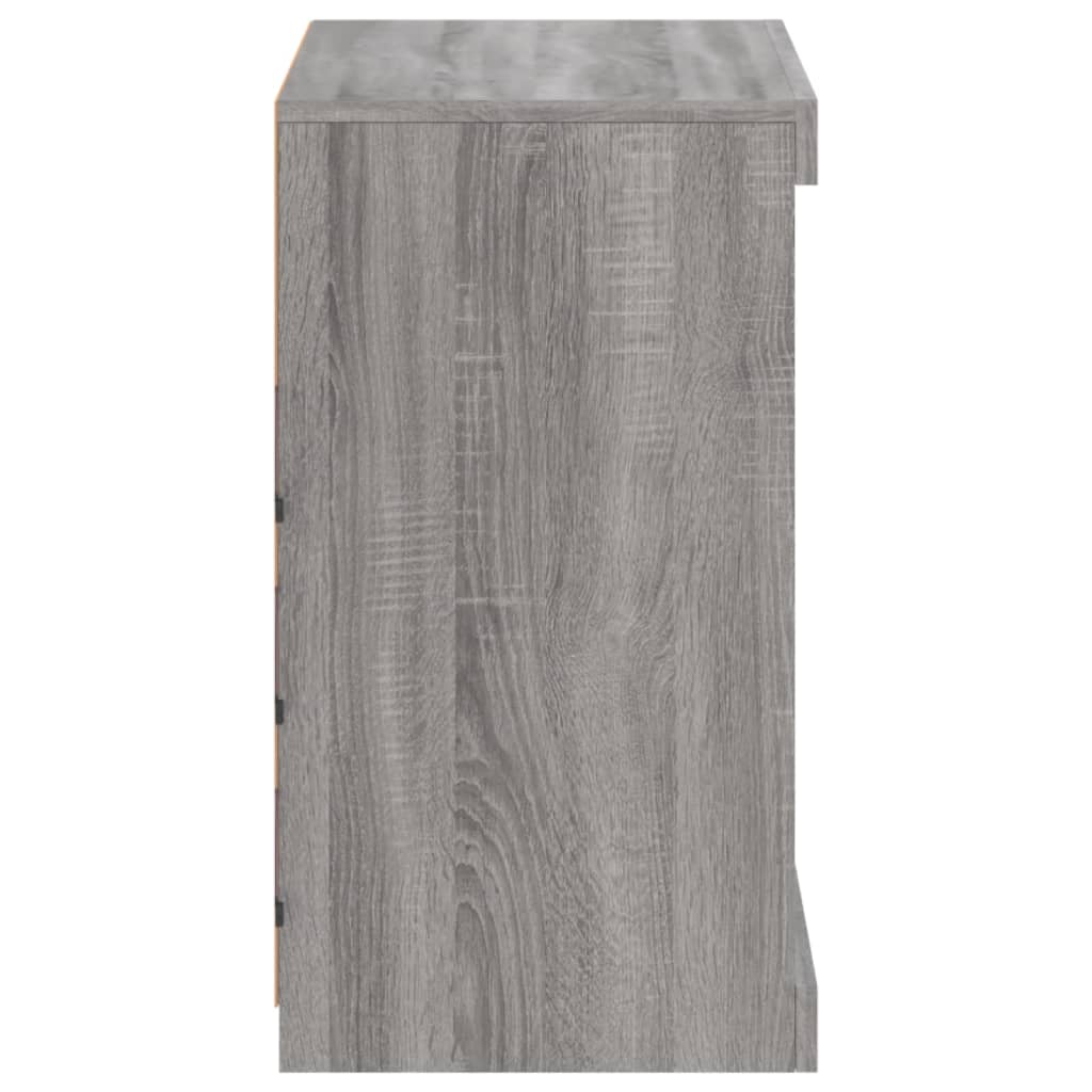 skænk med LED-lys 60,5x37x67 cm grå sonoma-eg