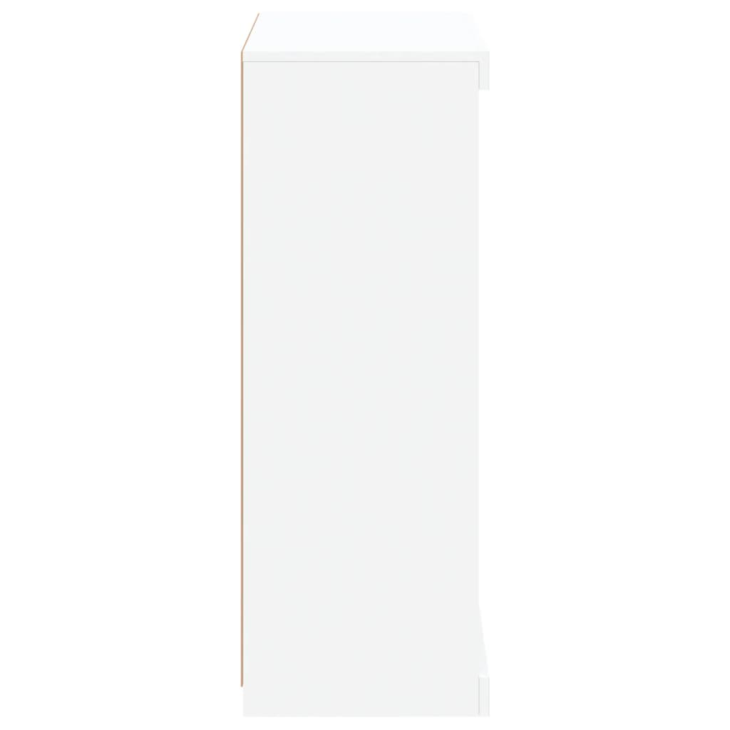 skænk med LED-lys 60,5x37x100 cm hvid