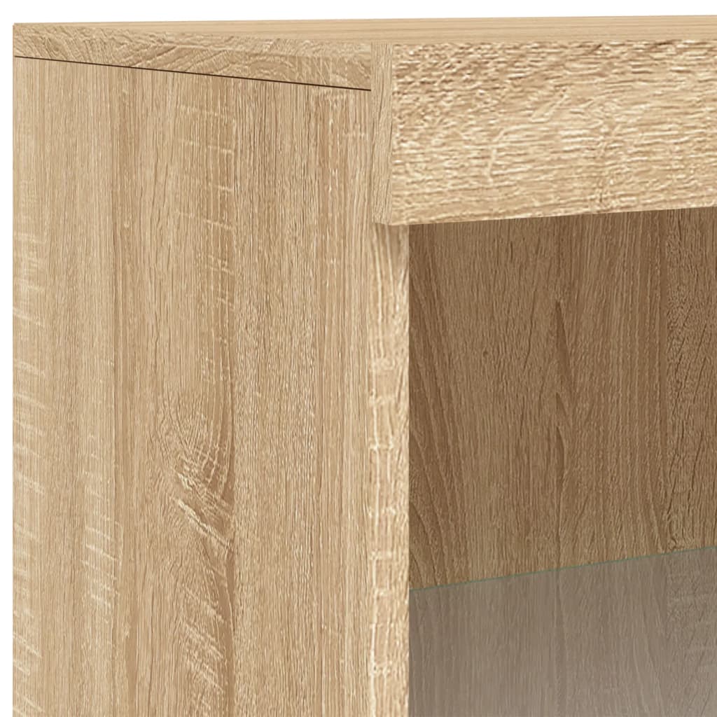 skænk med LED-lys 60,5x37x100 cm sonoma-eg