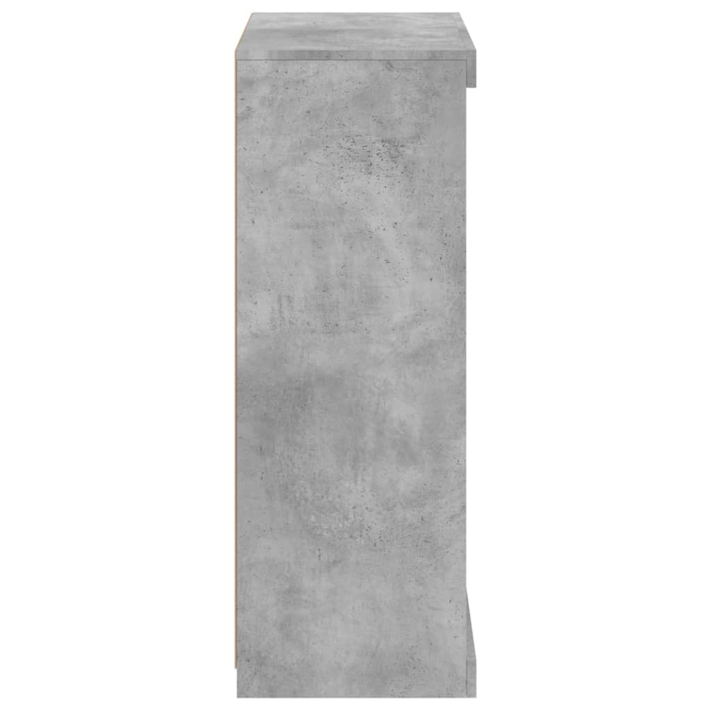 skænk med LED-lys 60,5x37x100 cm betongrå