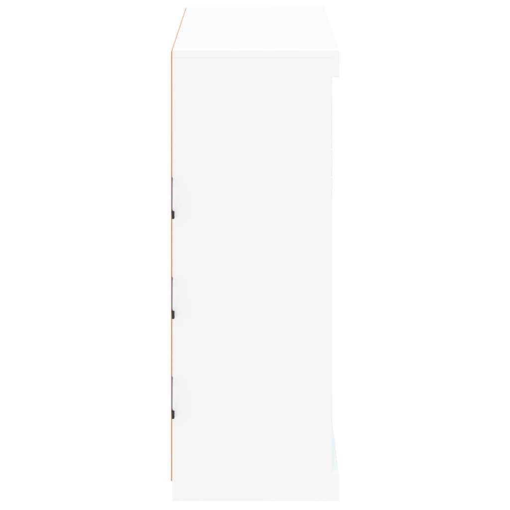 skænk med LED-lys 81x37x100 cm hvid
