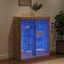 skænk med LED-lys 81x37x100 cm sonoma-eg