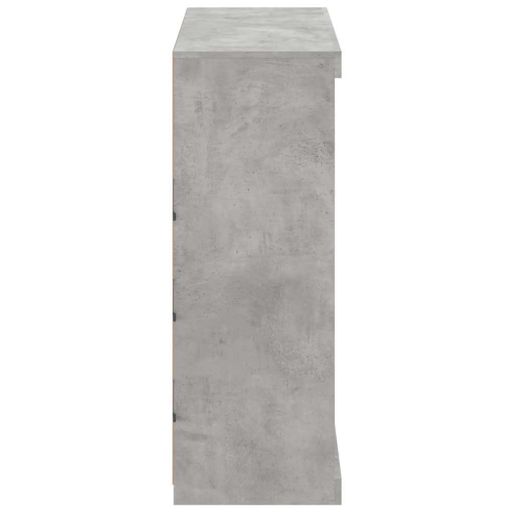 skænk med LED-lys 81x37x100 cm betongrå