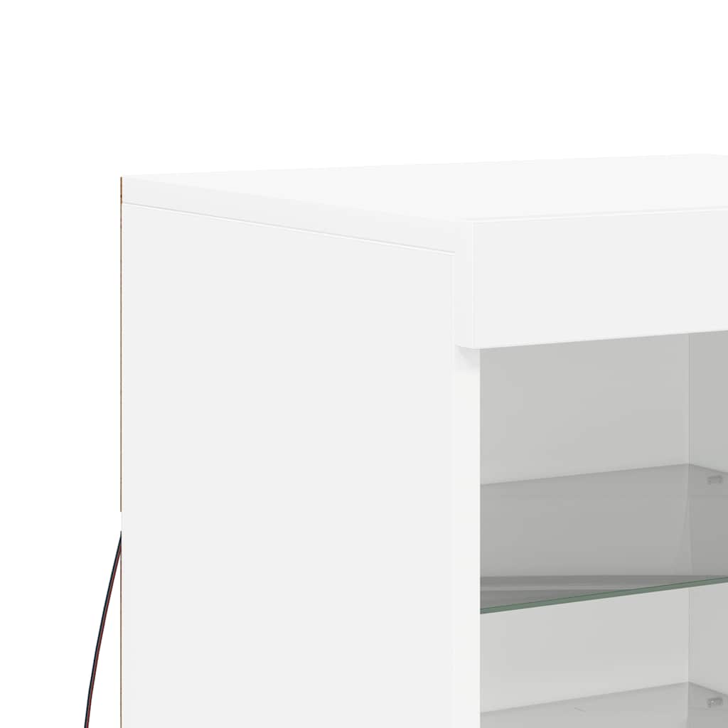 skænk med LED-lys 41x37x67 cm hvid