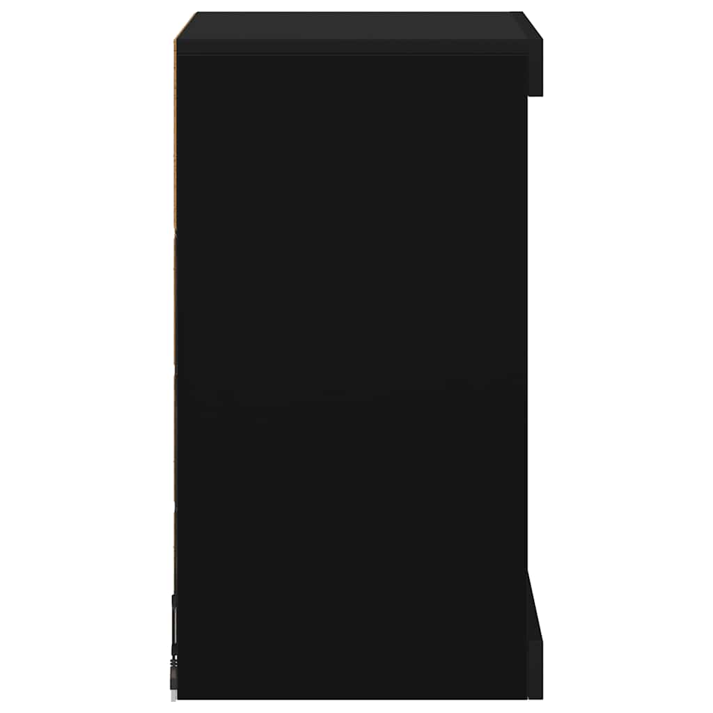 skænk med LED-lys 41x37x67 cm sort