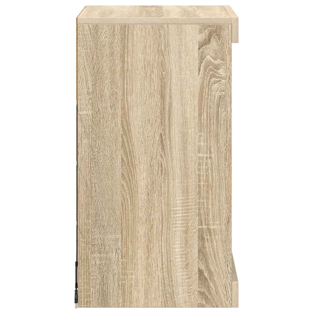 skænk med LED-lys 41x37x67 cm sonoma-eg