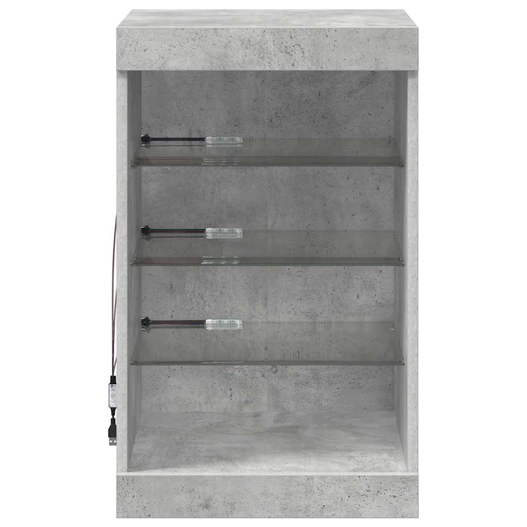 skænk med LED-lys 41x37x67 cm betongrå