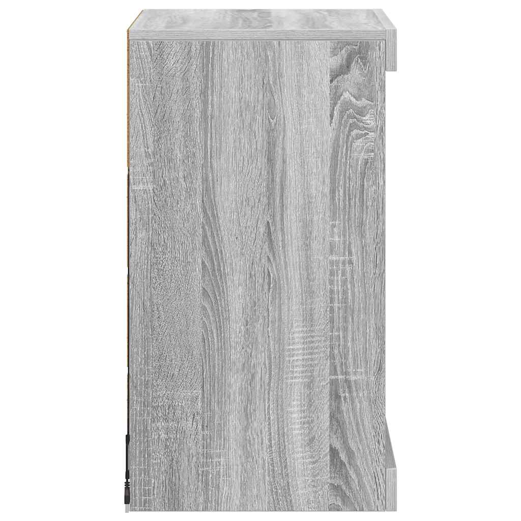 skænk med LED-lys 41x37x67 cm grå sonoma-eg