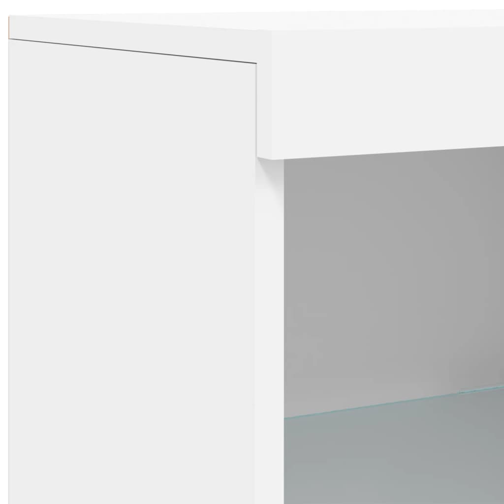 skænk med LED-lys 41x37x100 cm hvid