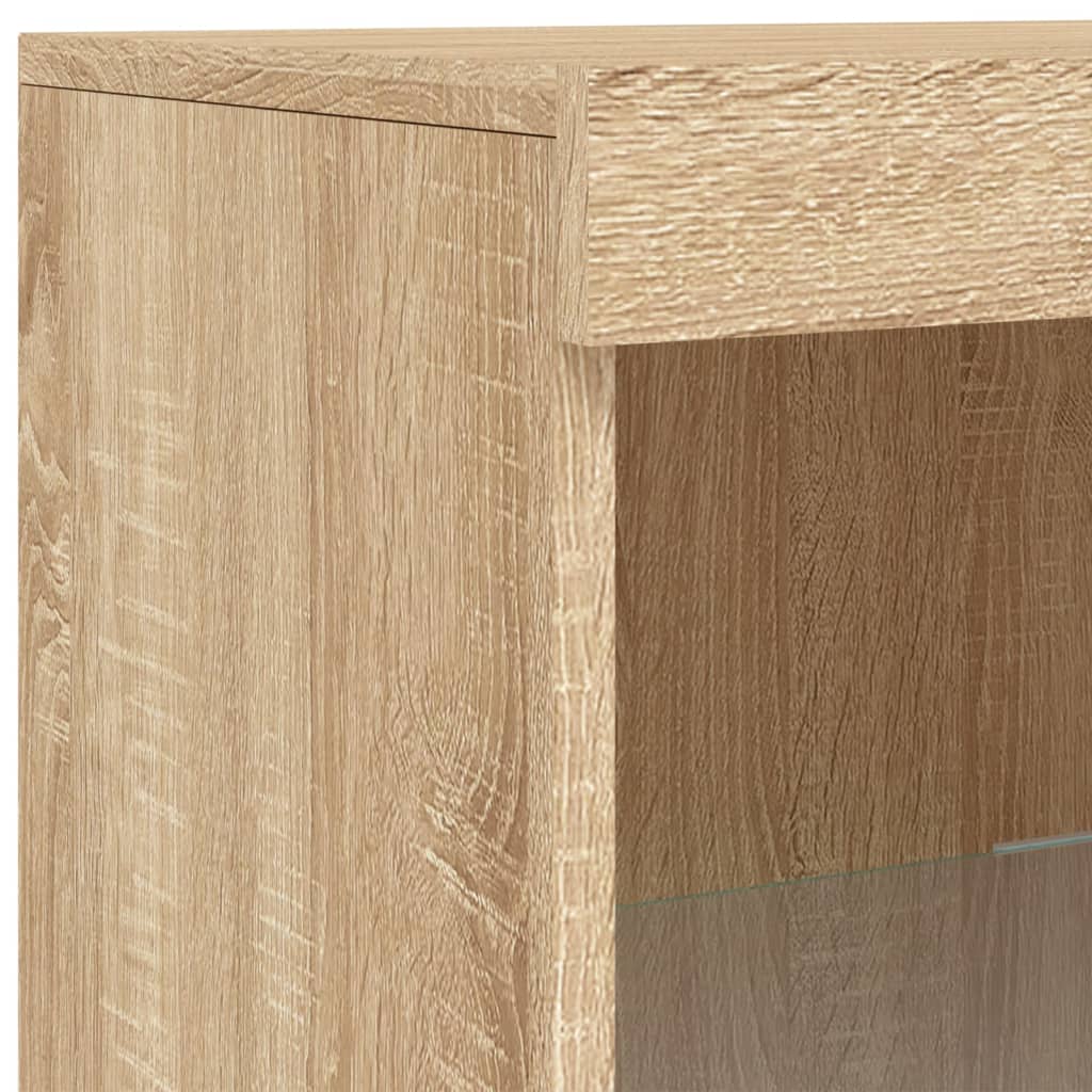 skænk med LED-lys 41x37x100 cm sonoma-eg