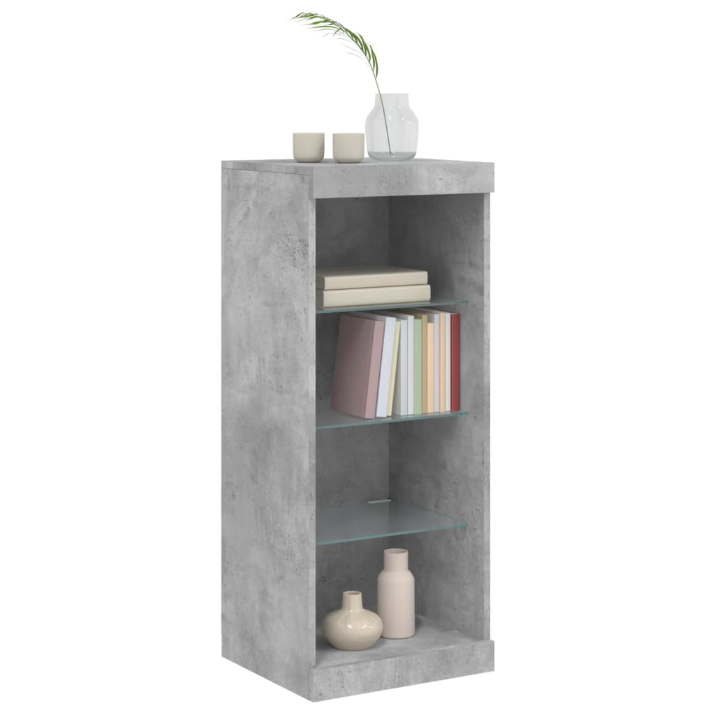 skænk med LED-lys 41x37x100 cm betongrå
