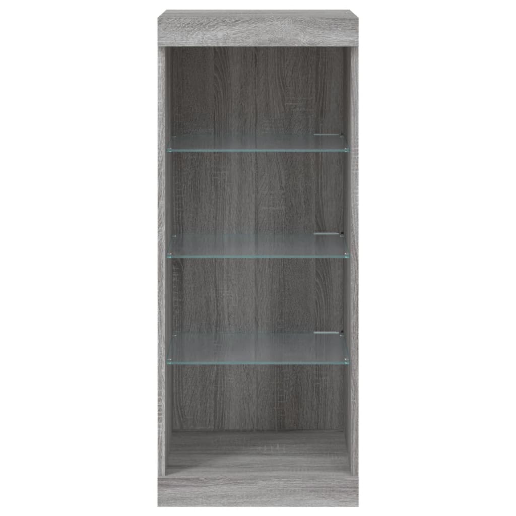 skænk med LED-lys 41x37x100 cm grå sonoma-eg