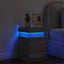 sengebord med LED-lys 35x39x55 cm grå sonoma-eg