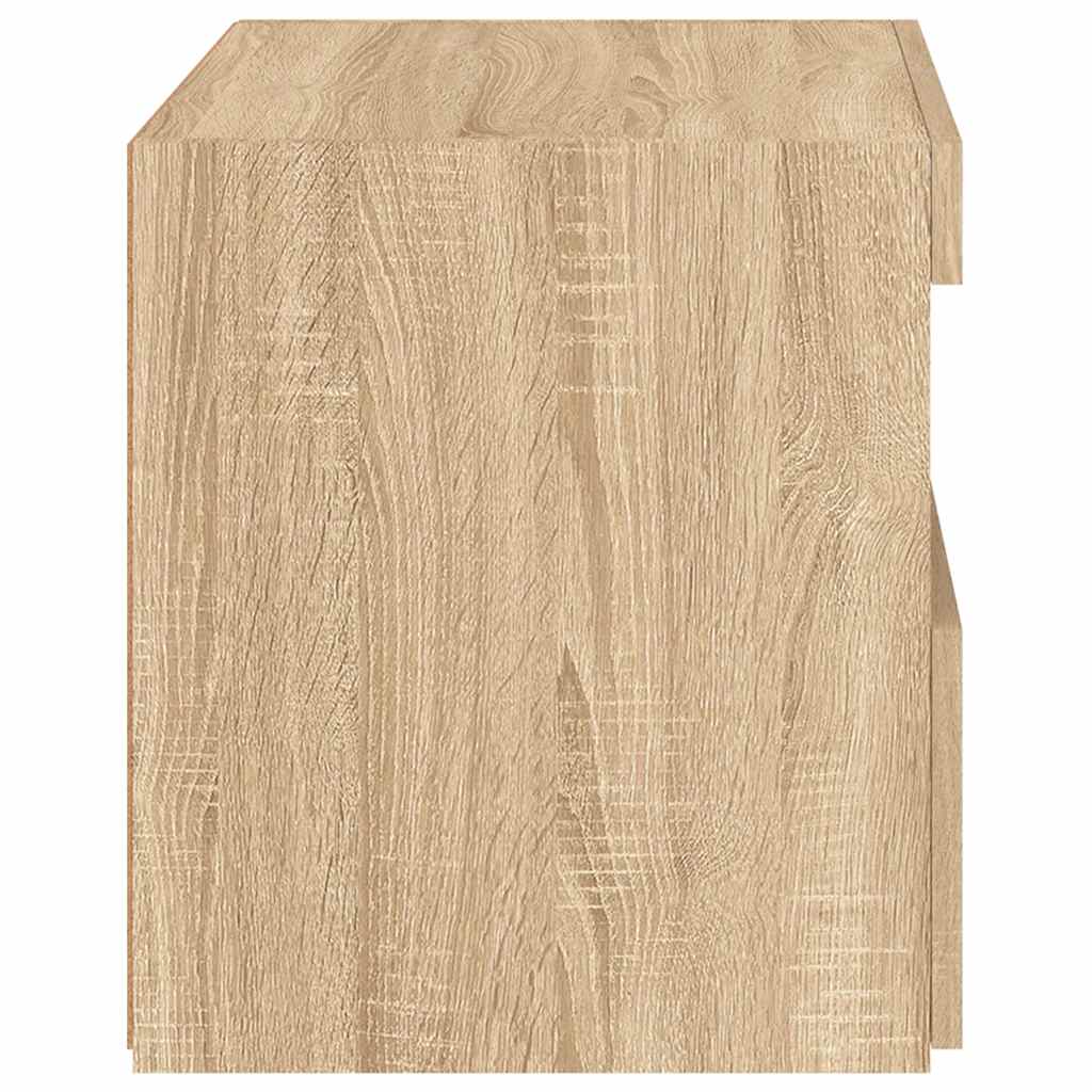 sengebord med LED-lys 50x40x45 cm sonoma-eg