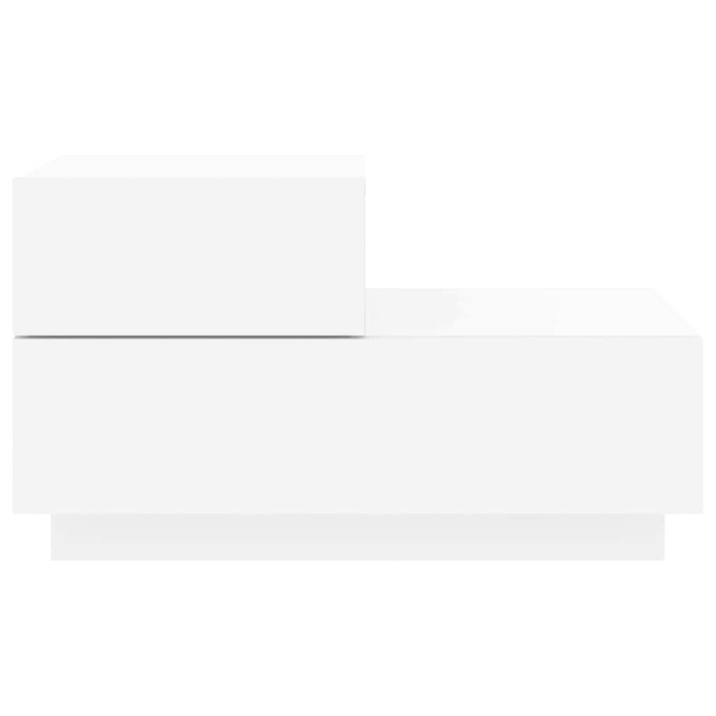 sengebord med LED-lys 70x36x40,5 cm hvid