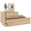 sengebord med LED-lys 70x36x40,5 cm sonoma-eg