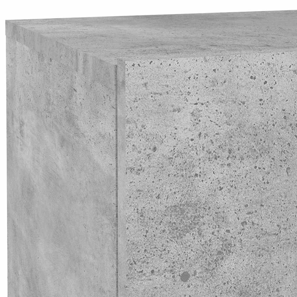sengebord med LED-lys 70x36x40,5 cm betongrå
