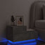 sengebord med LED-lys 70x36x40,5 cm betongrå