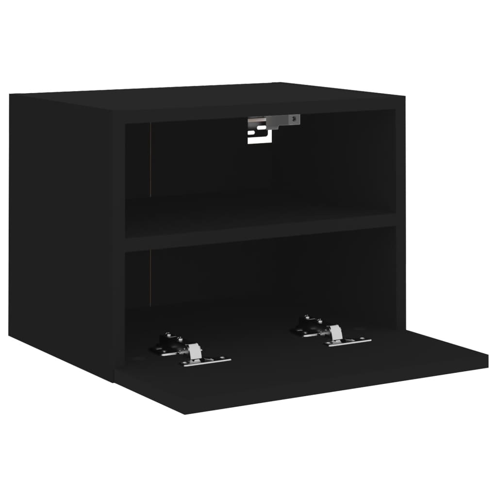 væghængte tv-borde 2 stk. 40x30x30 cm konstrueret træ sort