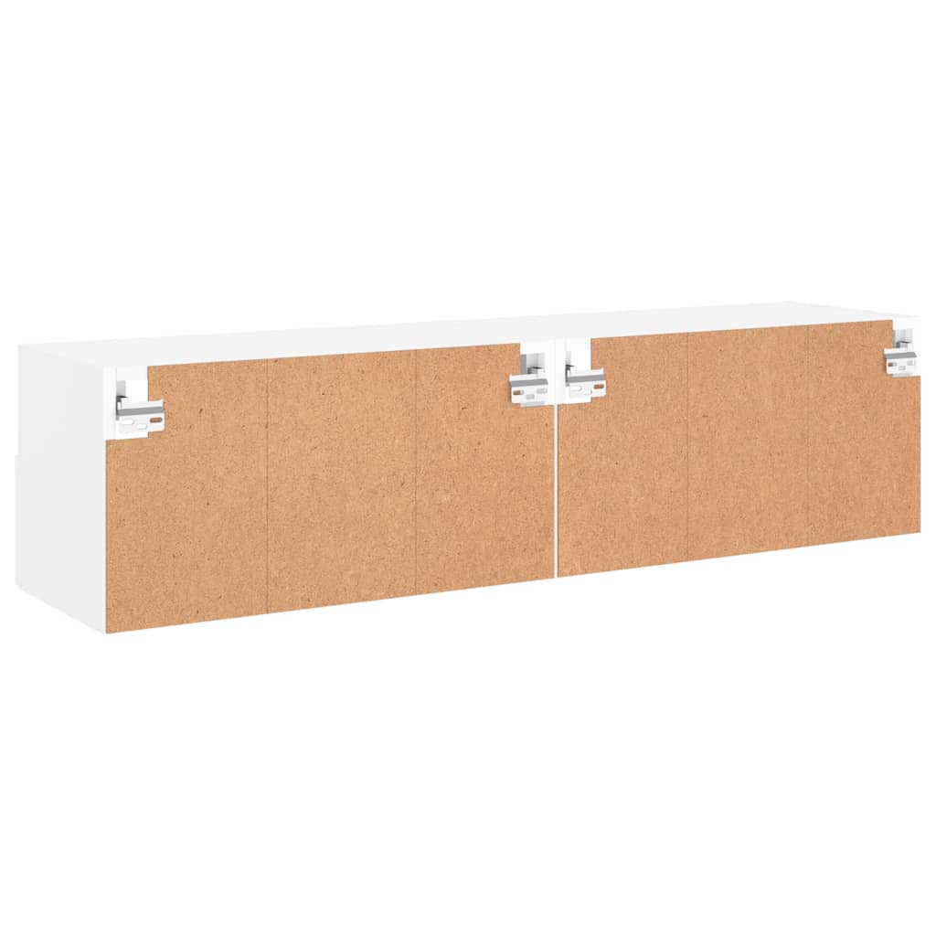 væghængte tv-borde 2 stk. 60x30x30 cm konstrueret træ hvid