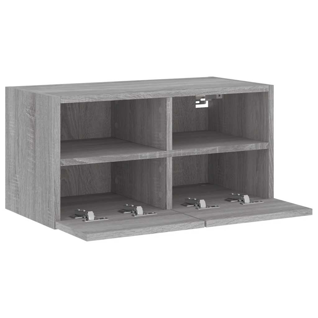 væghængt tv-bord 60x30x30 cm konstrueret træ grå sonoma-eg
