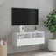 væghængt tv-bord 80x30x30 cm konstrueret træ hvid
