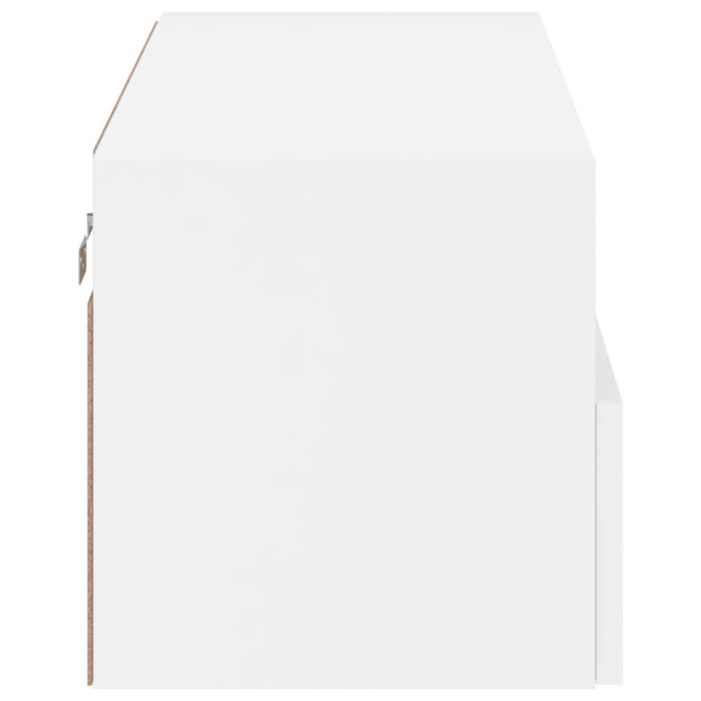væghængt tv-bord 80x30x30 cm konstrueret træ hvid