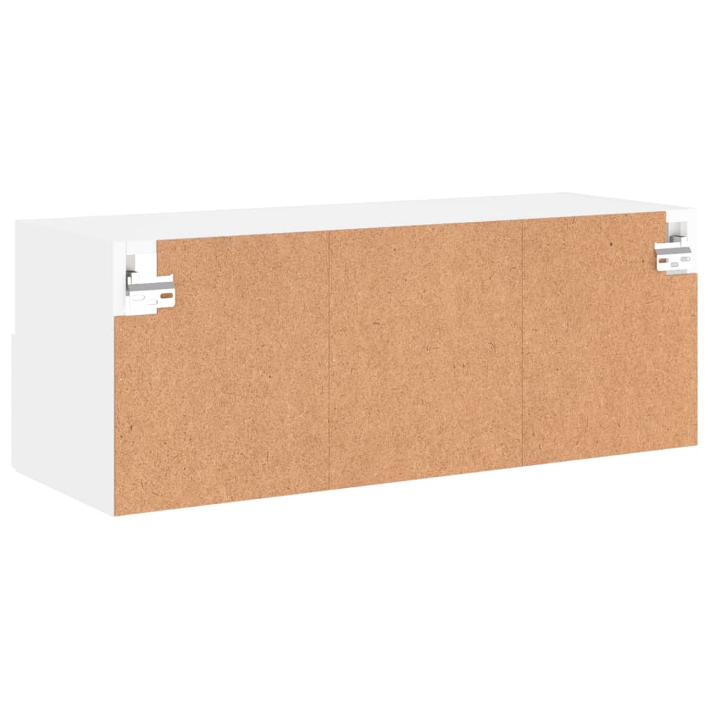 væghængt tv-bord 80x30x30 cm konstrueret træ hvid