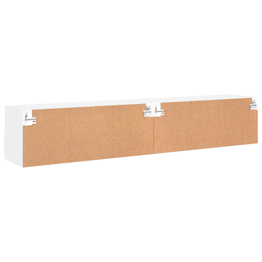 væghængte tv-borde 2 stk. 80x30x30 cm konstrueret træ hvid