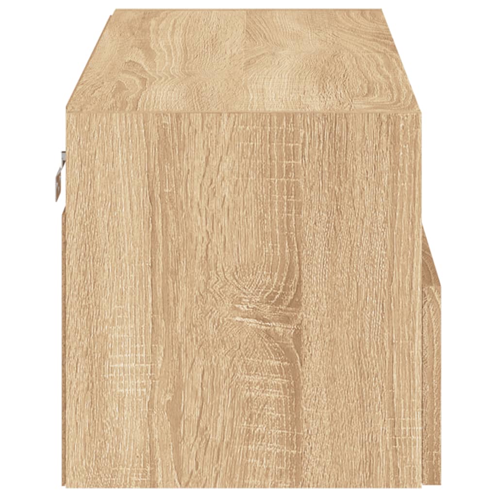væghængt tv-bord 80x30x30 cm konstrueret træ sonoma-eg