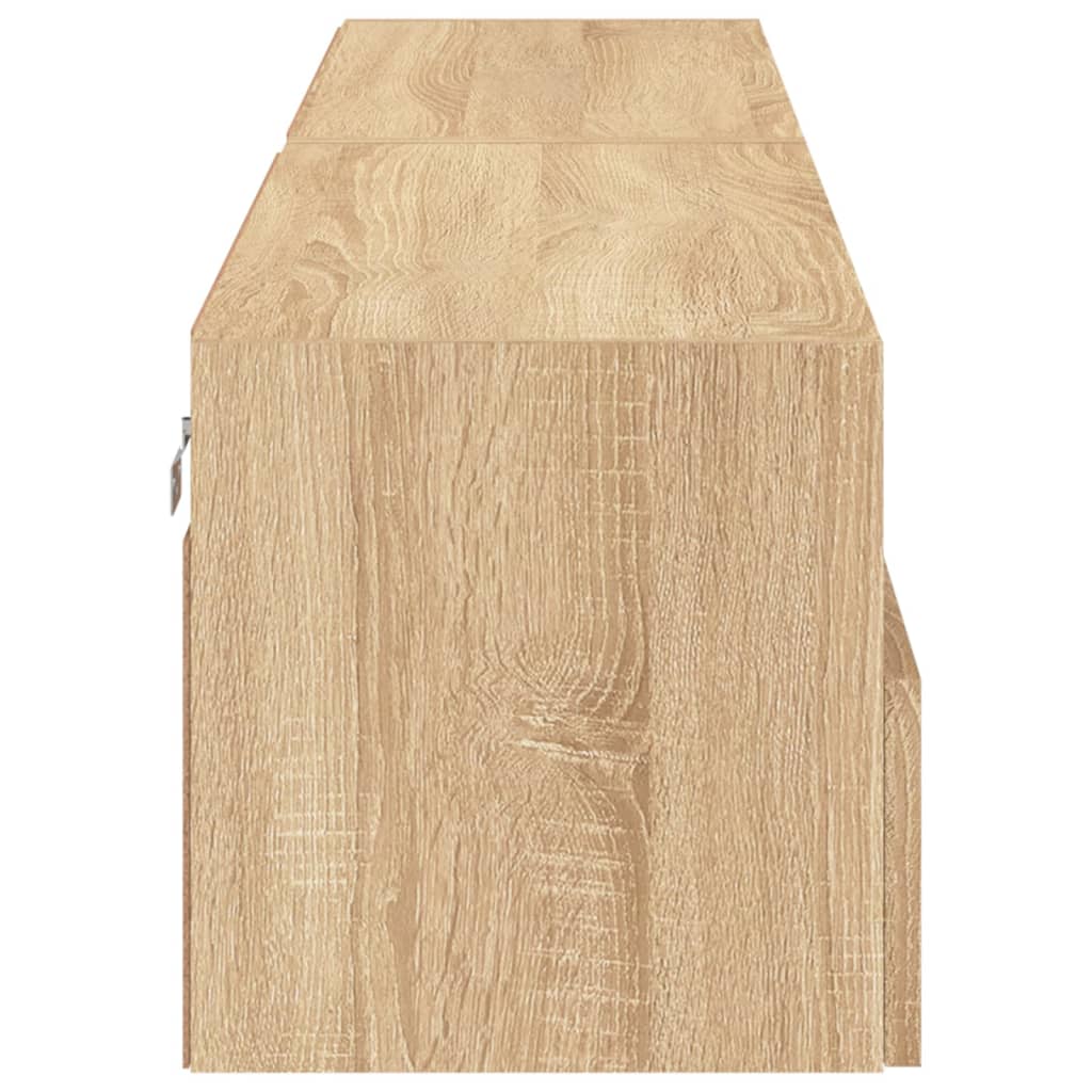 væghængte tv-borde 2 stk. 80x30x30 cm konstrueret træ sonoma-eg