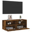 væghængt tv-bord 80x30x30 cm konstrueret træ røget sonoma-eg