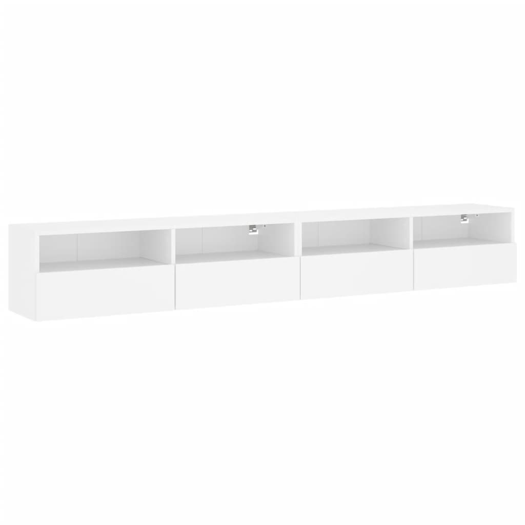 væghængte tv-borde 2 stk. 100x30x30 cm konstrueret træ hvid
