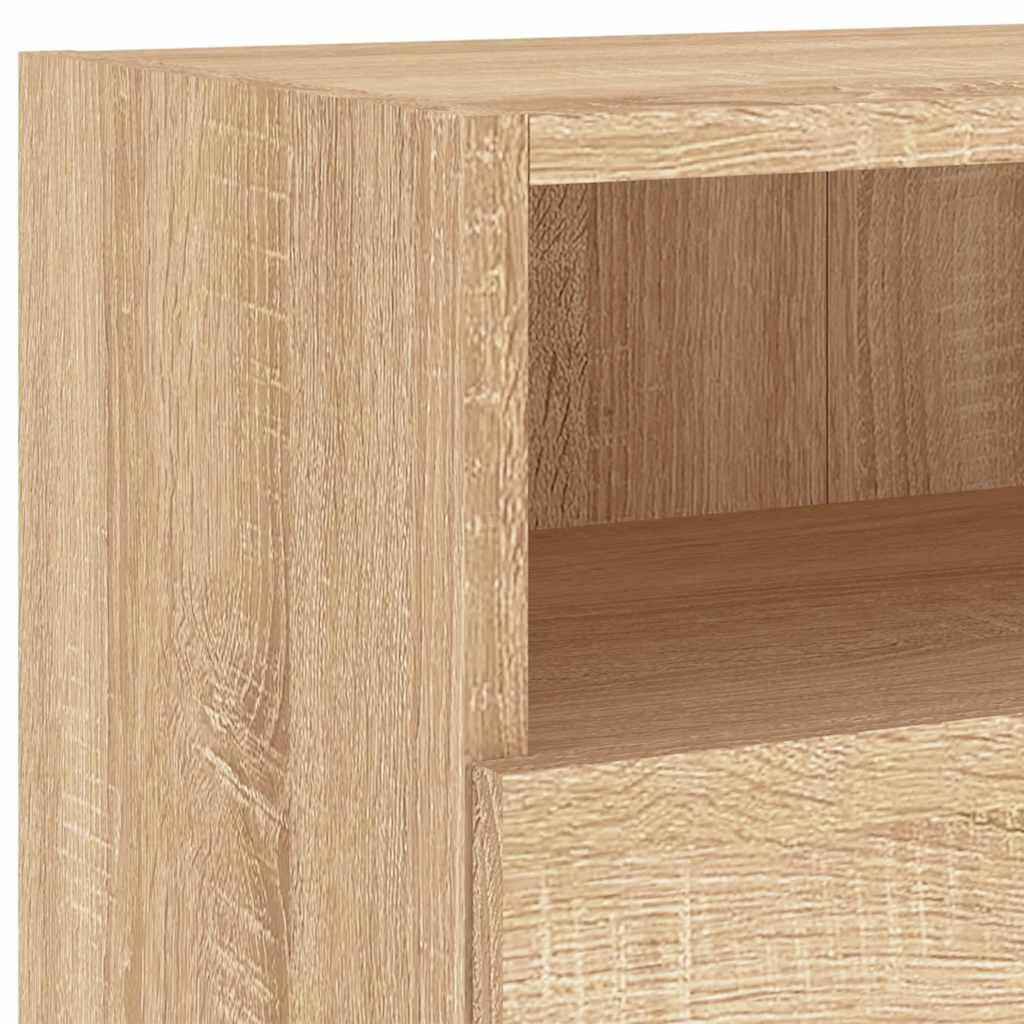 væghængt tv-bord 2 stk. 100x30x30 cm konstrueret træ sonoma-eg