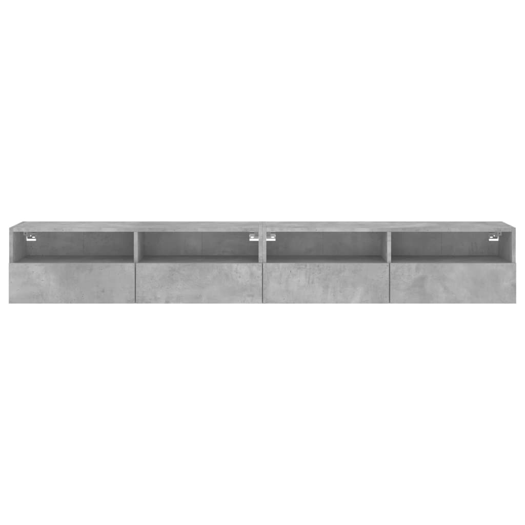 væghængte tv-borde 2 stk. 100x30x30 cm konstrueret træ betongrå