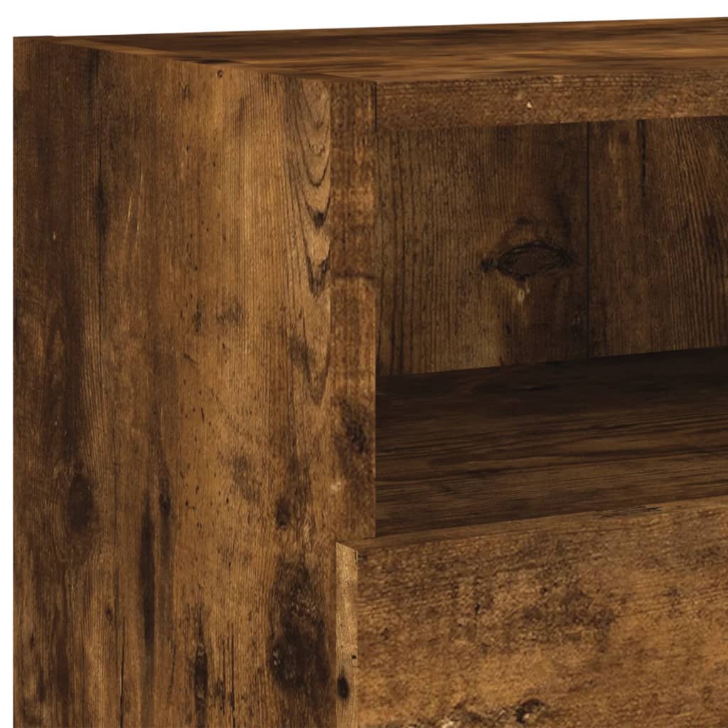 væghængt tv-bord 100x30x30 cm konstrueret træ røget egetræ