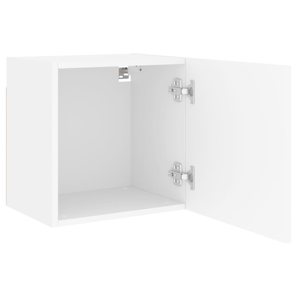 væghængt tv-bord 40,5x30x40 cm konstrueret træ hvid