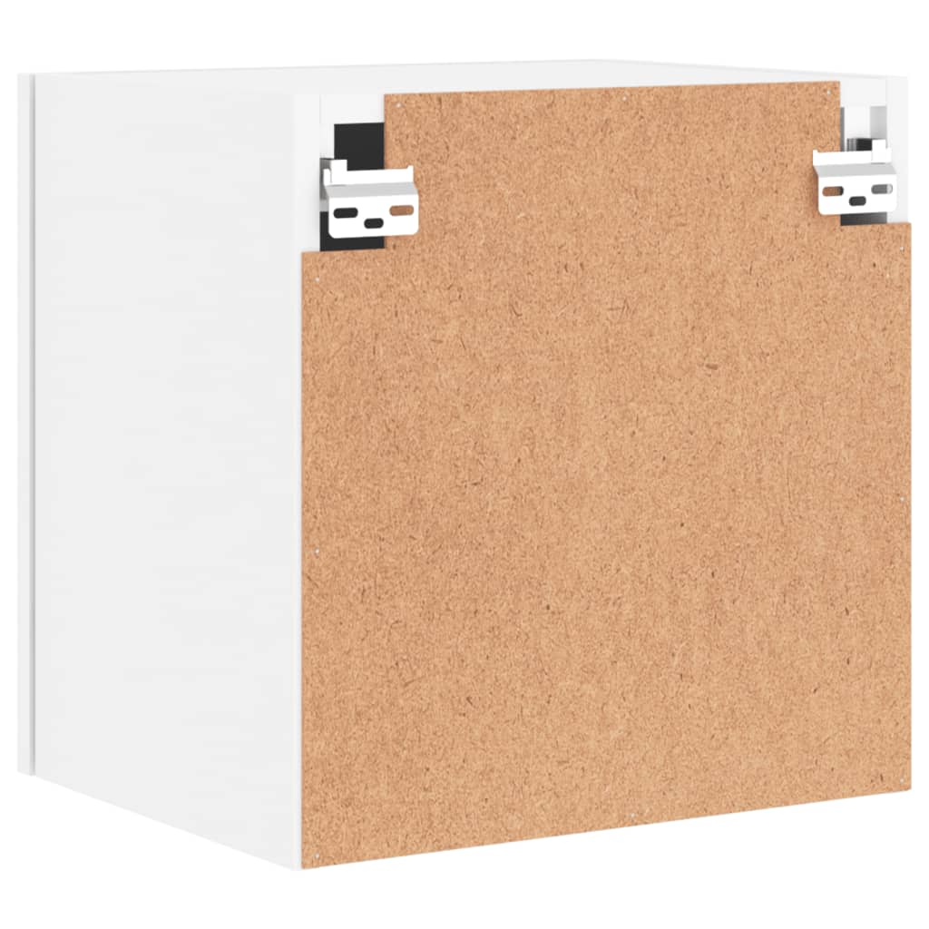 væghængt tv-bord 40,5x30x40 cm konstrueret træ hvid