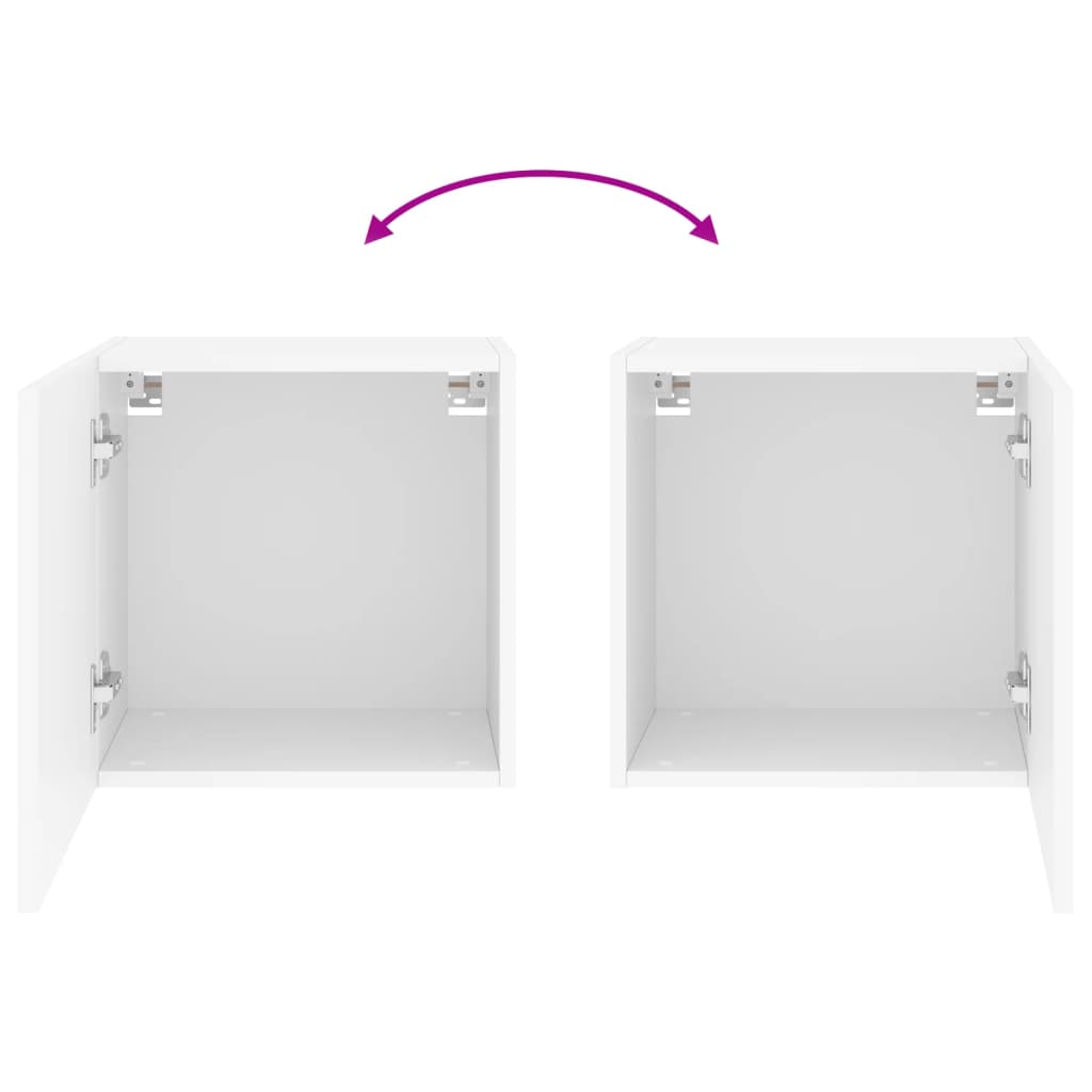 væghængt tv-bord 40,5x30x40 cm konstrueret træ hvid