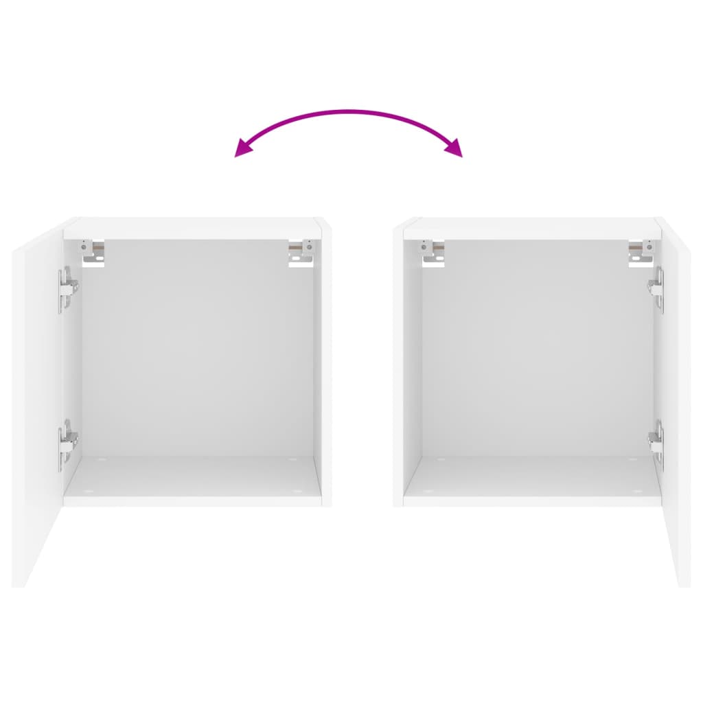 væghængte tv-borde 2 stk. 40,5x30x40 cm konstrueret træ hvid