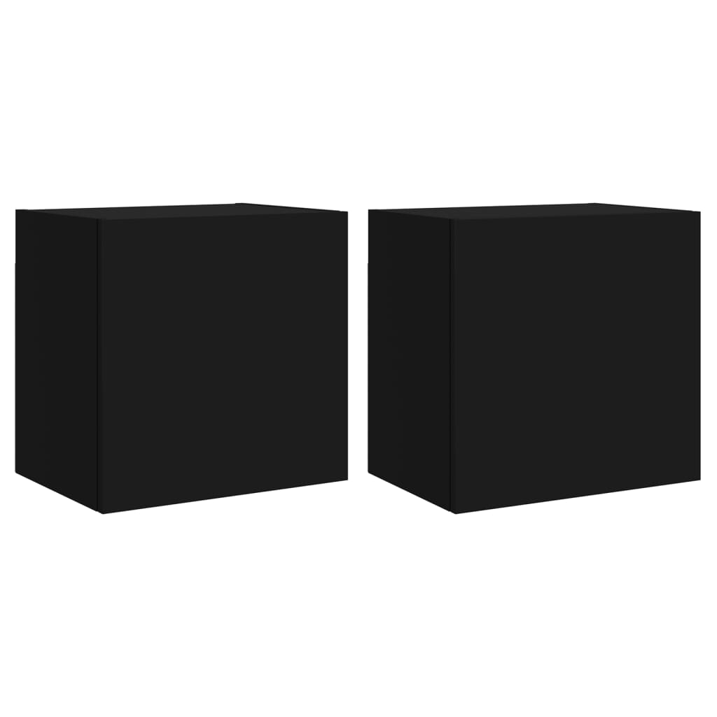 væghængte tv-borde 2 stk. 40,5x30x40 cm konstrueret træ sort