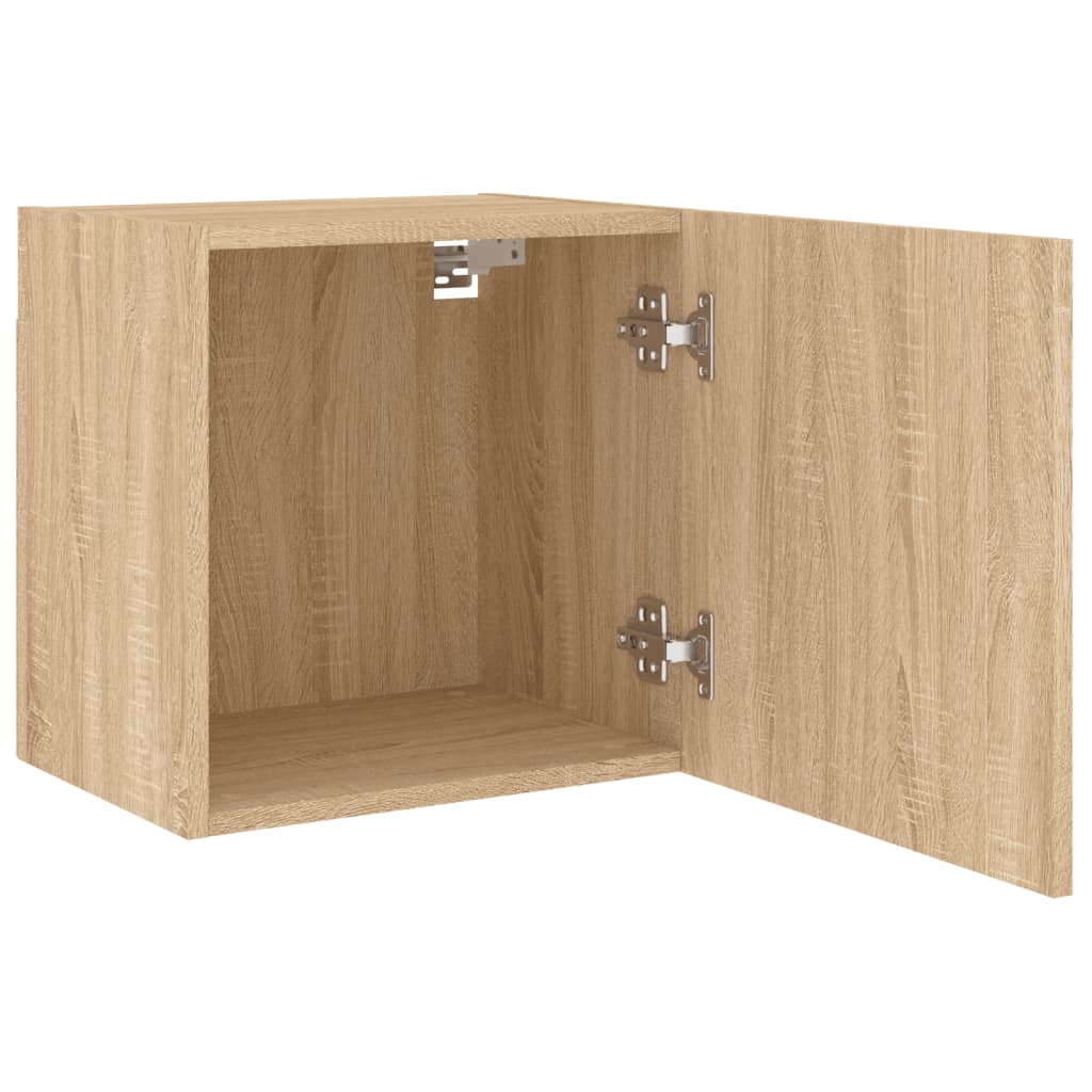 væghængt tv-bord 40,5x30x40 cm konstrueret træ sonoma-eg