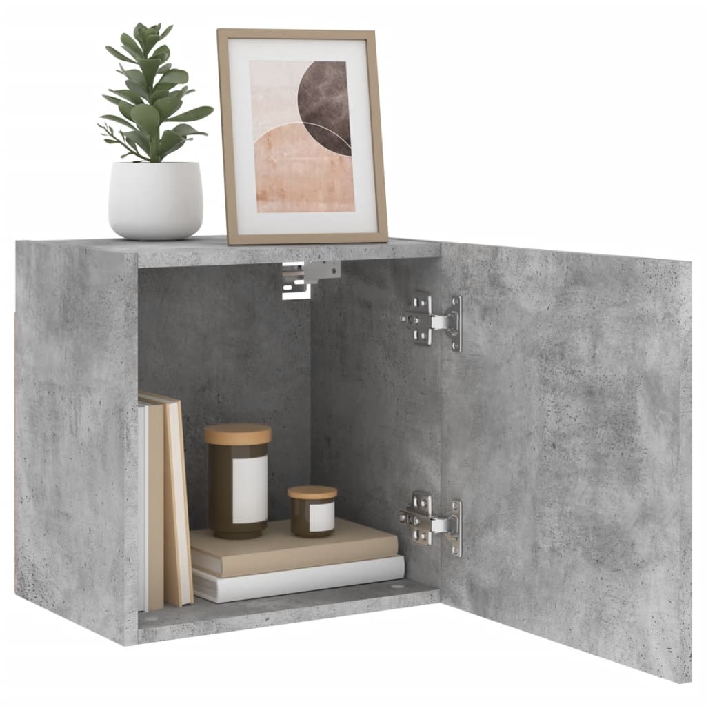 væghængt tv-bord 40,5x30x40 cm konstrueret træ betongrå