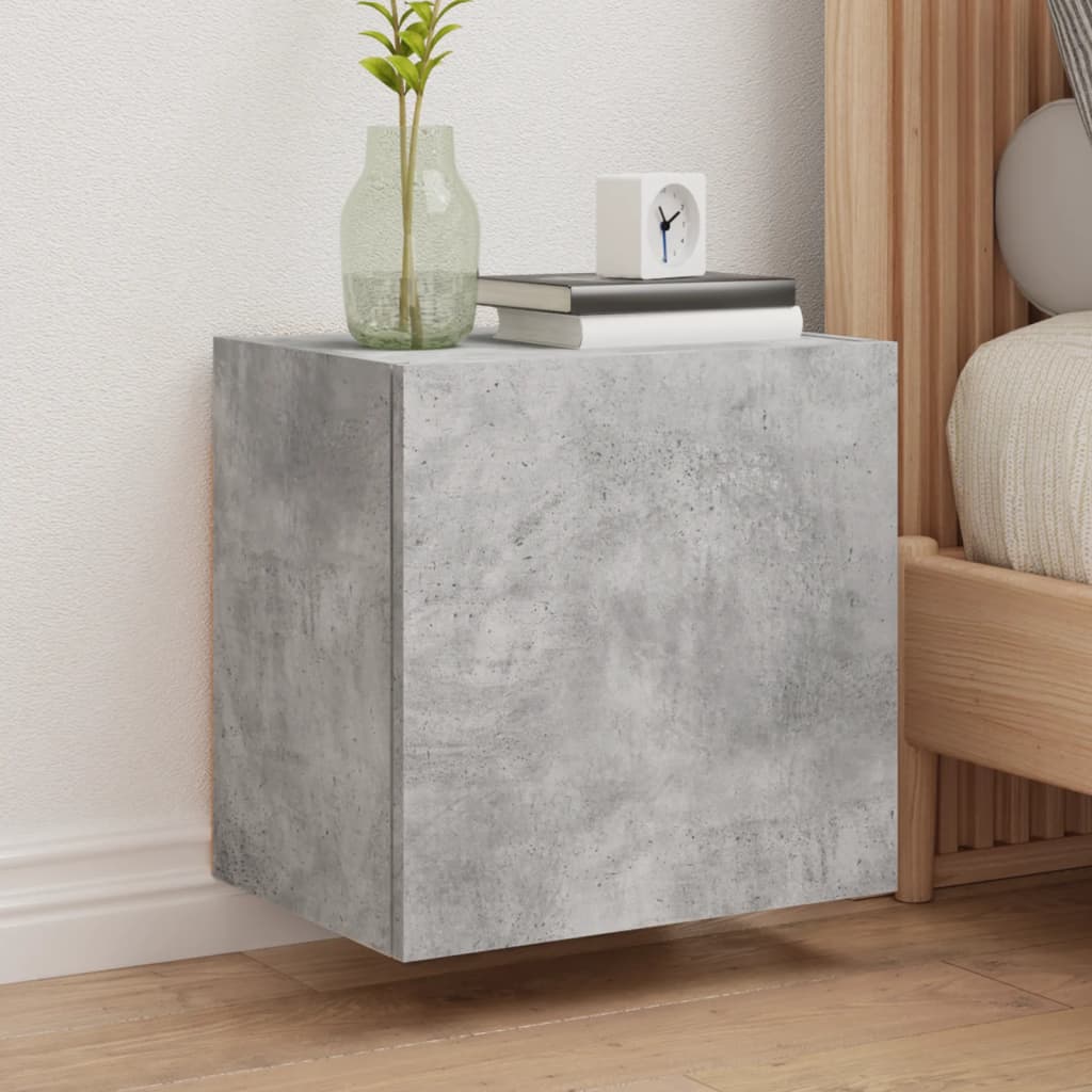 væghængt tv-bord 40,5x30x40 cm konstrueret træ betongrå
