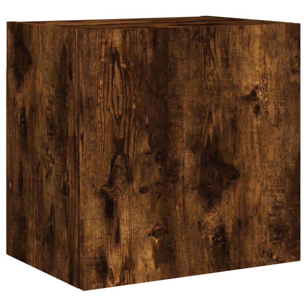 væghængt tv-bord 40,5x30x40 cm konstrueret træ røget egetræ