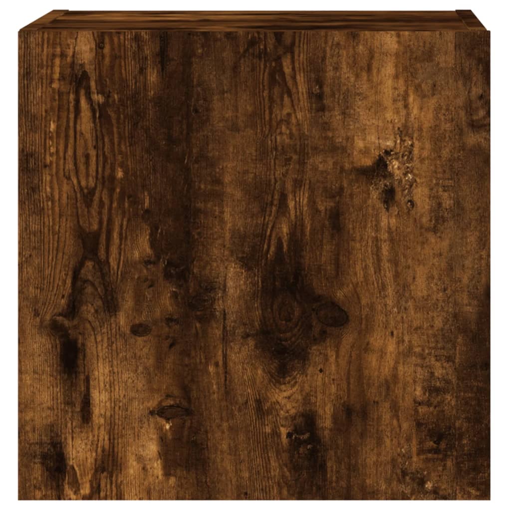 væghængt tv-bord 40,5x30x40 cm konstrueret træ røget egetræ