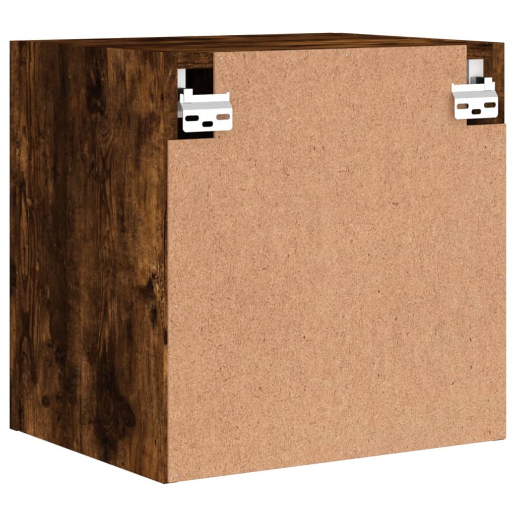 væghængt tv-bord 40,5x30x40 cm konstrueret træ røget egetræ