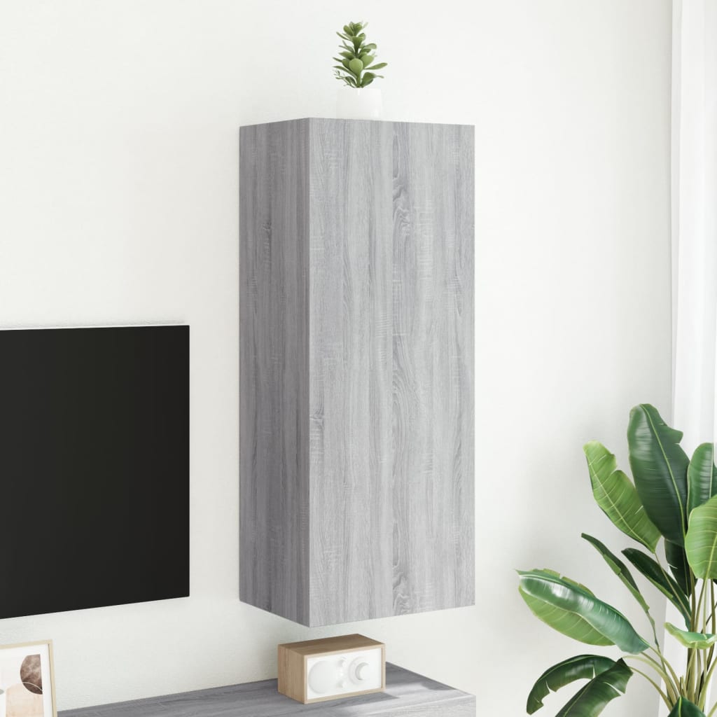 væghængt tv-bord 40,5x30x102 cm konstrueret træ grå sonoma-eg