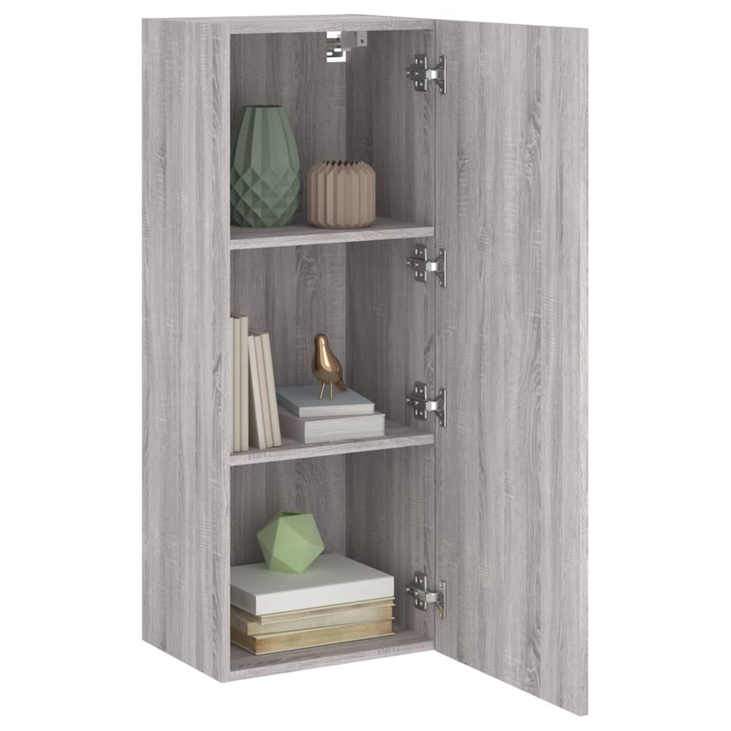 væghængt tv-bord 40,5x30x102 cm konstrueret træ grå sonoma-eg